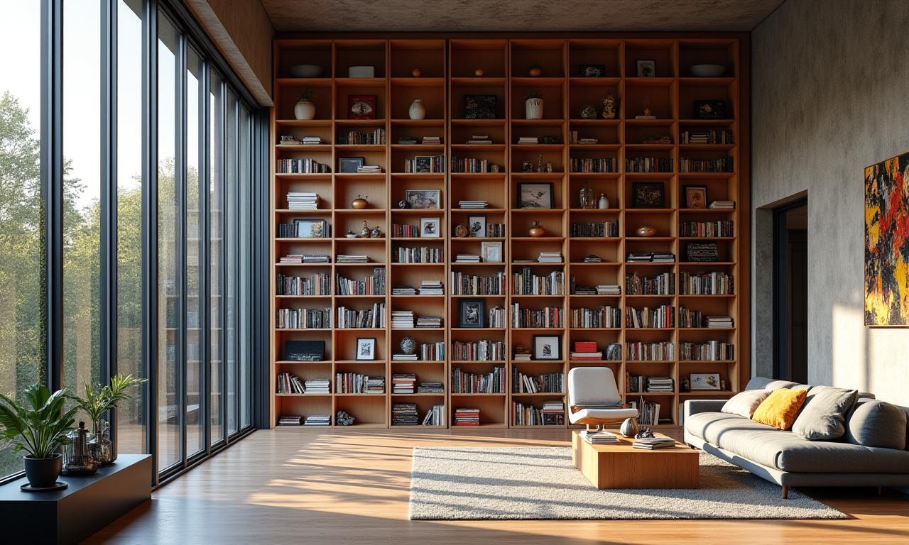 Loft spacieux avec grande verrière et bibliothèque sur mesure.